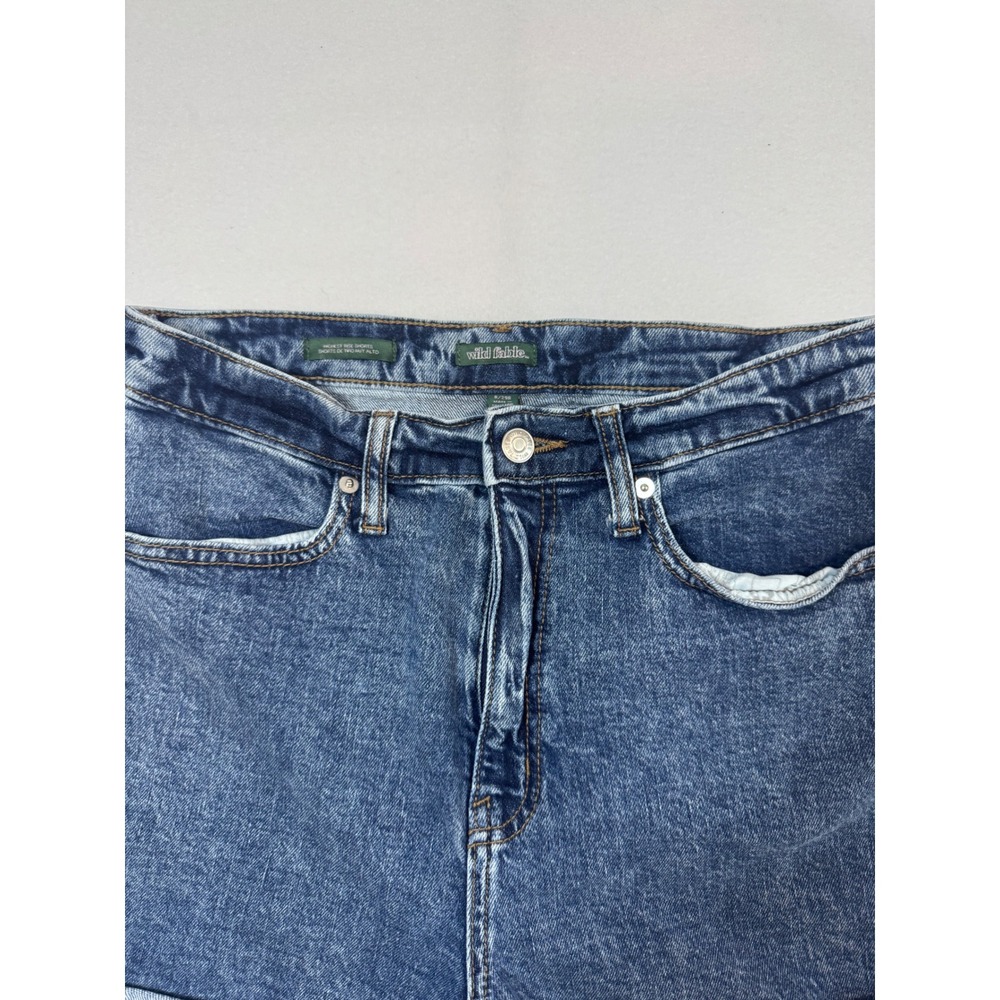 High Rise Mom Shorts Denim Jean Shorts Womens 8 29R Blue Cuffed Highest Rise - Picture 6 of 8